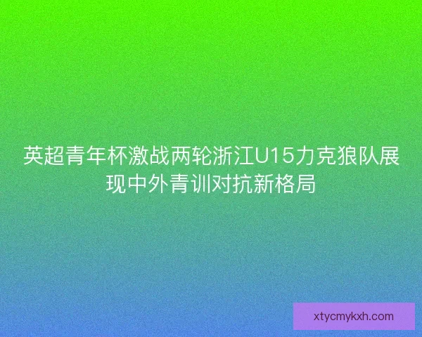 英超青年杯激战两轮浙江U15力克狼队展现中外青训对抗新格局 英超青年杯激战两轮浙江U15力克狼队展现中外青训对抗新格局