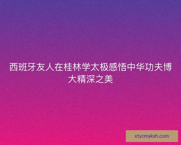 西班牙友人在桂林学太极感悟中华功夫博大精深之美