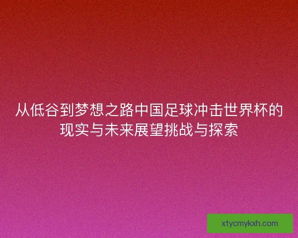 从低谷到梦想之路中国足球冲击世界杯的现实与未来展望挑战与探索 从低谷到梦想之路中国足球冲击世界杯的现实与未来展望挑战与探索