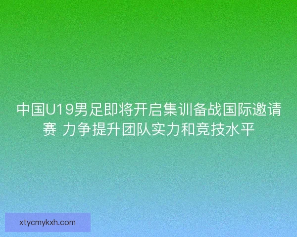 中国U19男足即将开启集训备战国际邀请赛 力争提升团队实力和竞技水平 中国U19男足即将开启集训备战国际邀请赛 力争提升团队实力和竞技水平